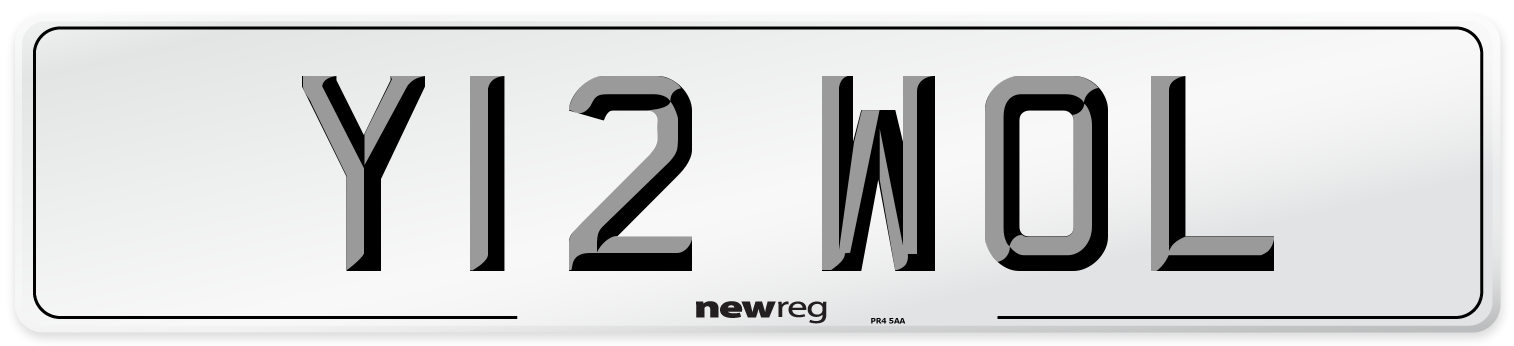 Y12 WOL Number Plate from New Reg